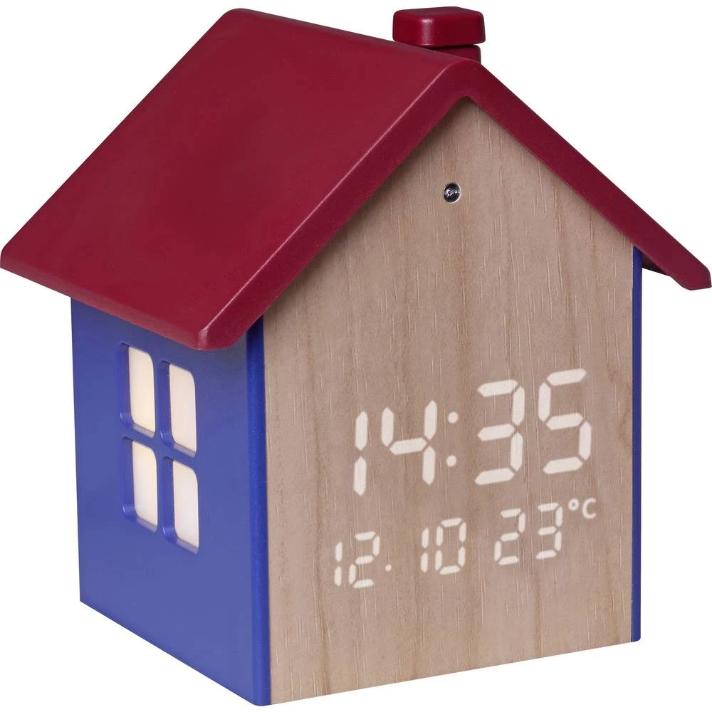 TFA Dostmann 60.2046.06 kvarčni budilica plava boja, crvena, drvo Vrijeme alarma 1 slika