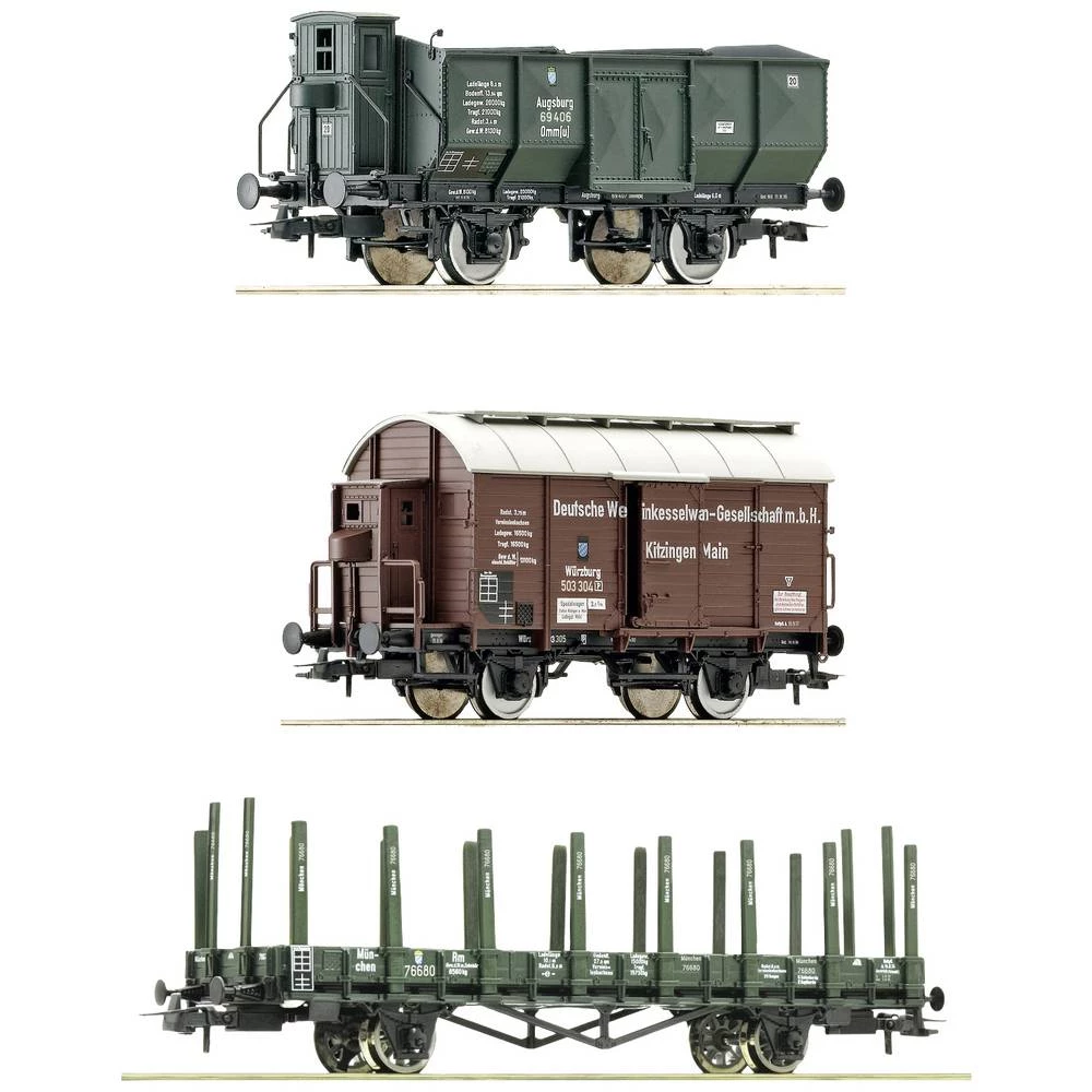 Roco 77028 H0 komplet od 3 teretna vagona, K.Bay.Sts.B. (DC)