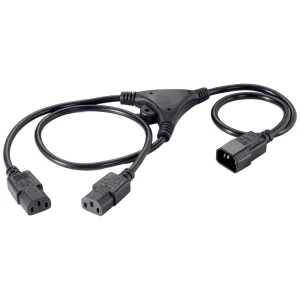 Equip 112210 Kabel za napajanje Crni 1,6 m C14 spojnica 2 x C13 spojnica Equip struja priključni kabel 1.6 m crna slika