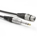 Hicon HBP-XF6S-0300 audio adapter cable [1x klinken utikač 6.3 mm (stereo) - 1x XLR utičnica 3-polna] 3.00 m crna