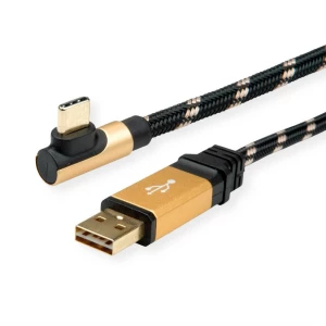 Roline USB kabel USB 2.0 USB-A utikač, USB-C® utikač 0.80 m crna, zlatna sa zaštitom 11.02.9060 slika