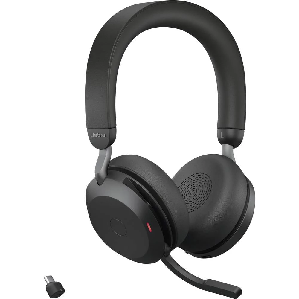 Jabra Evolve2 75 telefon On Ear Headset žičani crna indikator napunjenosti baterije, utišavanje mikrofona slika