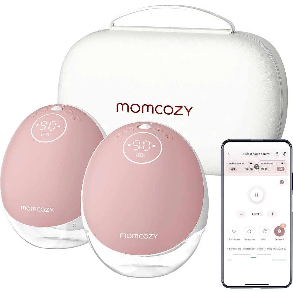 momcozy pumpa za izdajanje bijela, ružičasta slika