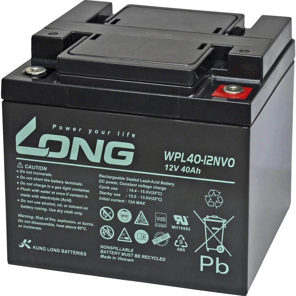 KungLong WPL40-12N-V0 olovni akumulator olovno-koprenasti 40 Ah 12 V 1 kom. slika