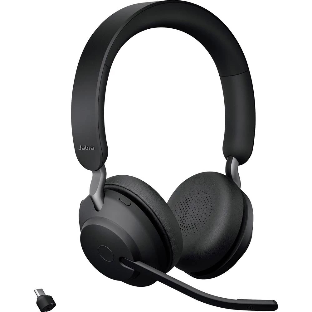 Jabra Evolve2 65 UC telefon On Ear Headset Bluetooth® stereo crna kontrola glasnoće, indikator napunjenosti baterije, slika