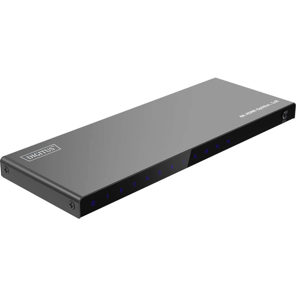 Digitus DS-55338 8 + 1 ulaza HDMI razdjelnik led zaslon, sa statusnom led, metalno kućište, pojedinačno prebacivanje, po slika