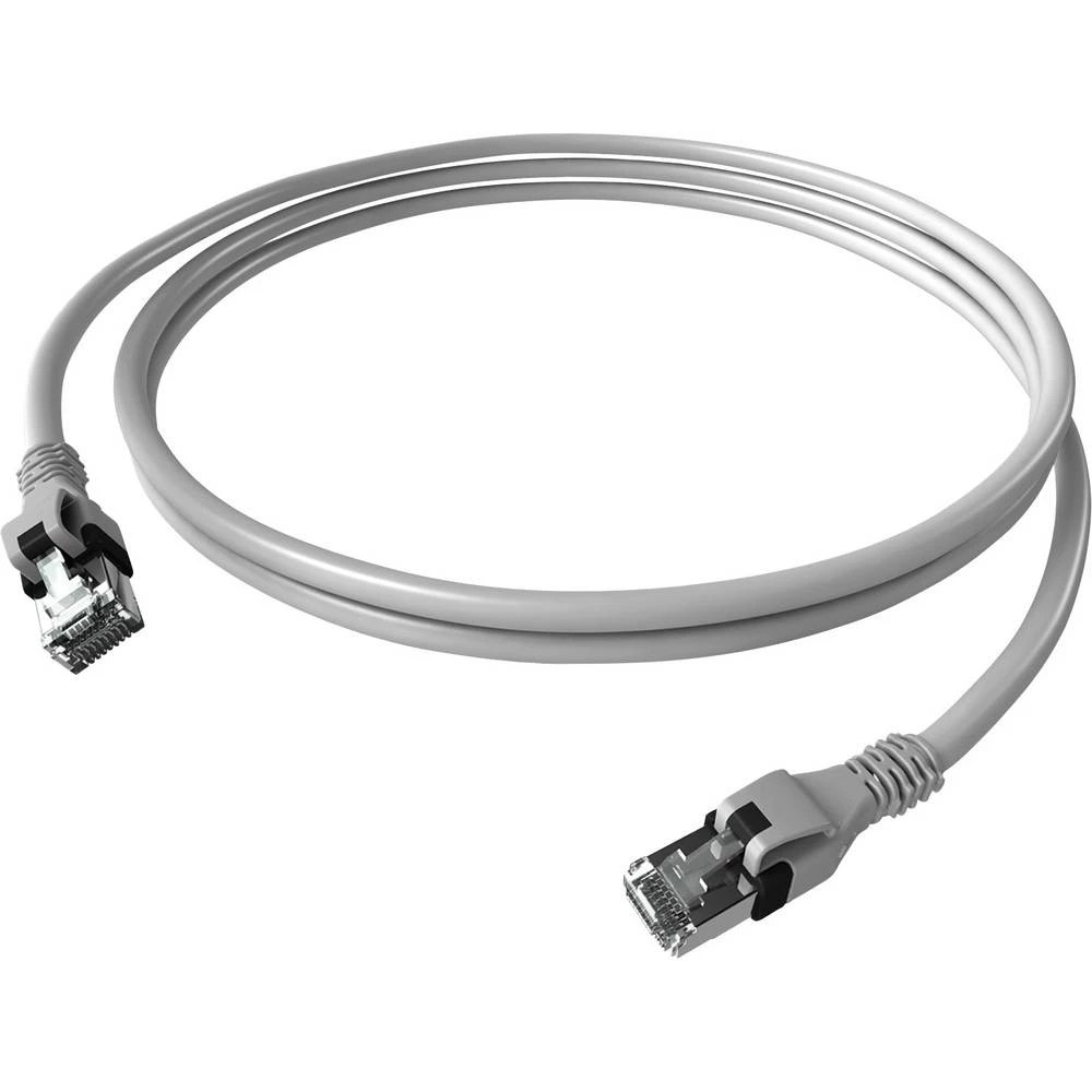 Easylan CPP1OACACA0010 RJ45 mrežni kabel, Patch kabel CAT 6 S/FTP 1.00 m siva dvostruko zaštićen, bez halogena, vatrosta slika