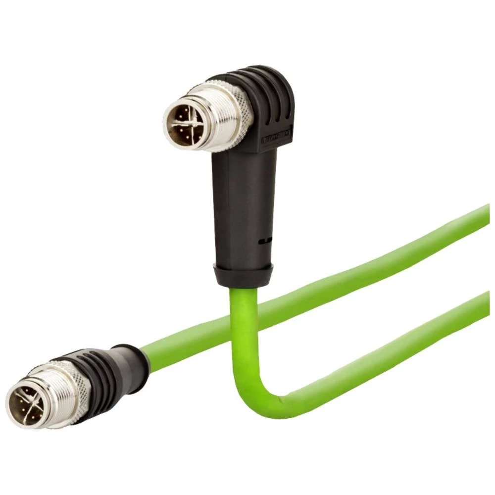 Metz Connect 142M2X1A050 M12 mrežni kabel, Patch kabel CAT 6a S/FTP 5 m zelena PUR plašt, postojan na kiselinu, postojan na ozon, UV otporan, mogućnost korištenja za vuču, bez halogena, postojan na... slika