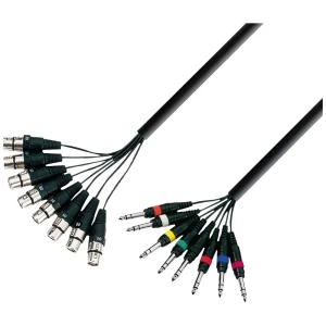 Adam Hall 3 STAR L8 FV 0300 XLR priključni kabel [8x ženski konektor XLR - 8x klinken utikač 6.3 mm (stereo)] 3 m crna slika