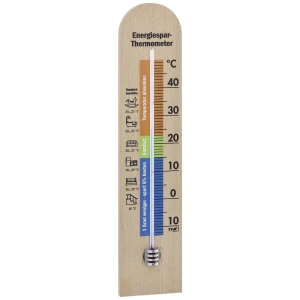 Štedni termometar 12.1055.05 sa vrhovima za uštedu energije, od bukovog drveta TFA Dostmann Energiespar-Thermometer termometar prirodna slika