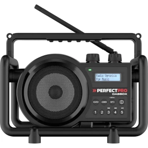 PerfectPro DABBOX radio za gradilište DAB+ (1012), ukw aux, Bluetooth, DAB+, ukw otporan na udarce crna slika