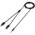 SpeaKa Professional-Činč/JACK audio priključni kabel [2x činč utikač - 1x JACK utikač 3.5 mm] 0.80 m crn SuperSoft slika