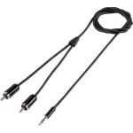 SpeaKa Professional-Činč/JACK audio priključni kabel [2x činč utikač - 1x JACK utikač 3.5 mm] 0.80 m crn SuperSoft
