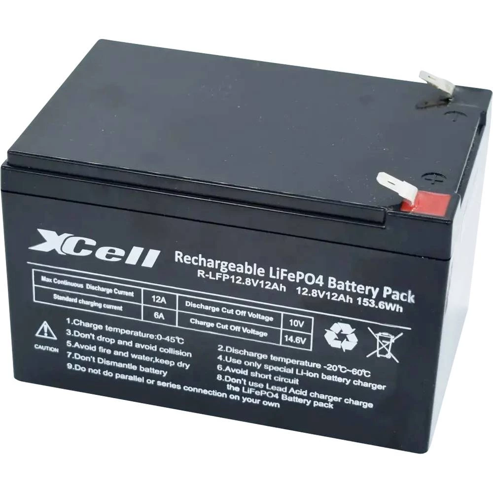 XCell LFP1212L specijalni akumulatori LiFePo blok plosnati utikač LiFePO 4 12.8 V 12 Ah slika