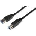 Digitus USB 3.0 Priključni kabel [1x Muški konektor USB 3.0 tipa A - 1x Muški konektor USB 3.0 tipa B] 1.8 m Crna Okrugli, trost slika