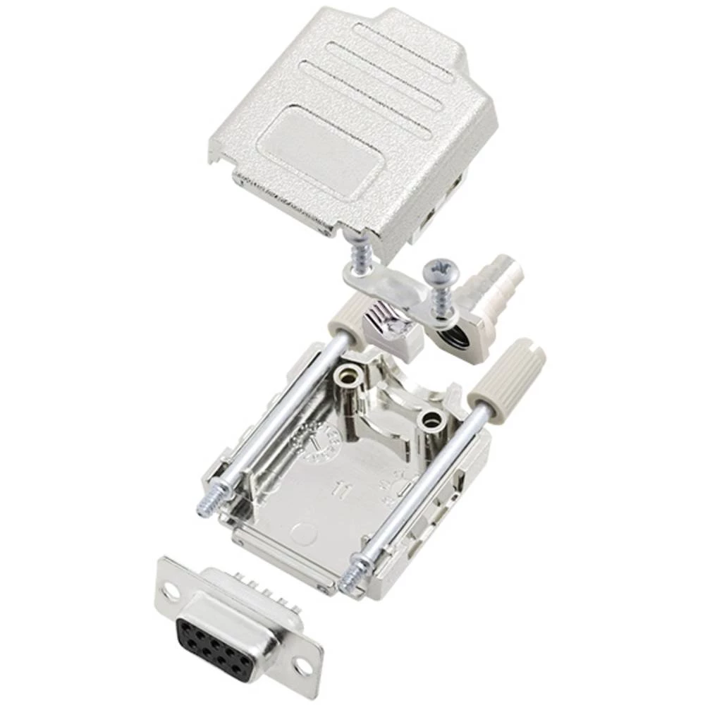 Višestruki ženski konektor D-SUB komplet 180 ° Broj polova: 9 Lemni kup TRU COMPONENTS TCDPPK09MDMSK 1 ST slika