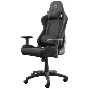 Najlonska igraća stolica u dizajnu trkaće stolice s podesivim jastucima za vrat i leđa DELTACO GAMING DC320 igraća stolica crna, siva slika