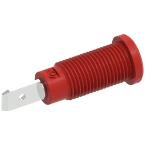 Ø2mm sigurnosna banana utičnica s Ø10mm okruglom maticom, 4,8x9mm ravni spojni jezičak, crvena Electro PJP 228-2-I-CD1-R sigurnosna ugrađena utičnica   crvena 1 St. slika