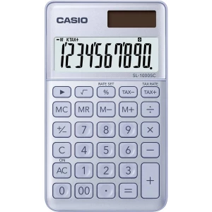 Džepni kalkulator Casio SL-1000SC Plava boja Zaslon (broj mjesta): 10 solarno napajanje, baterijski pogon (Š x V x d) 71 x 9 x 1 slika