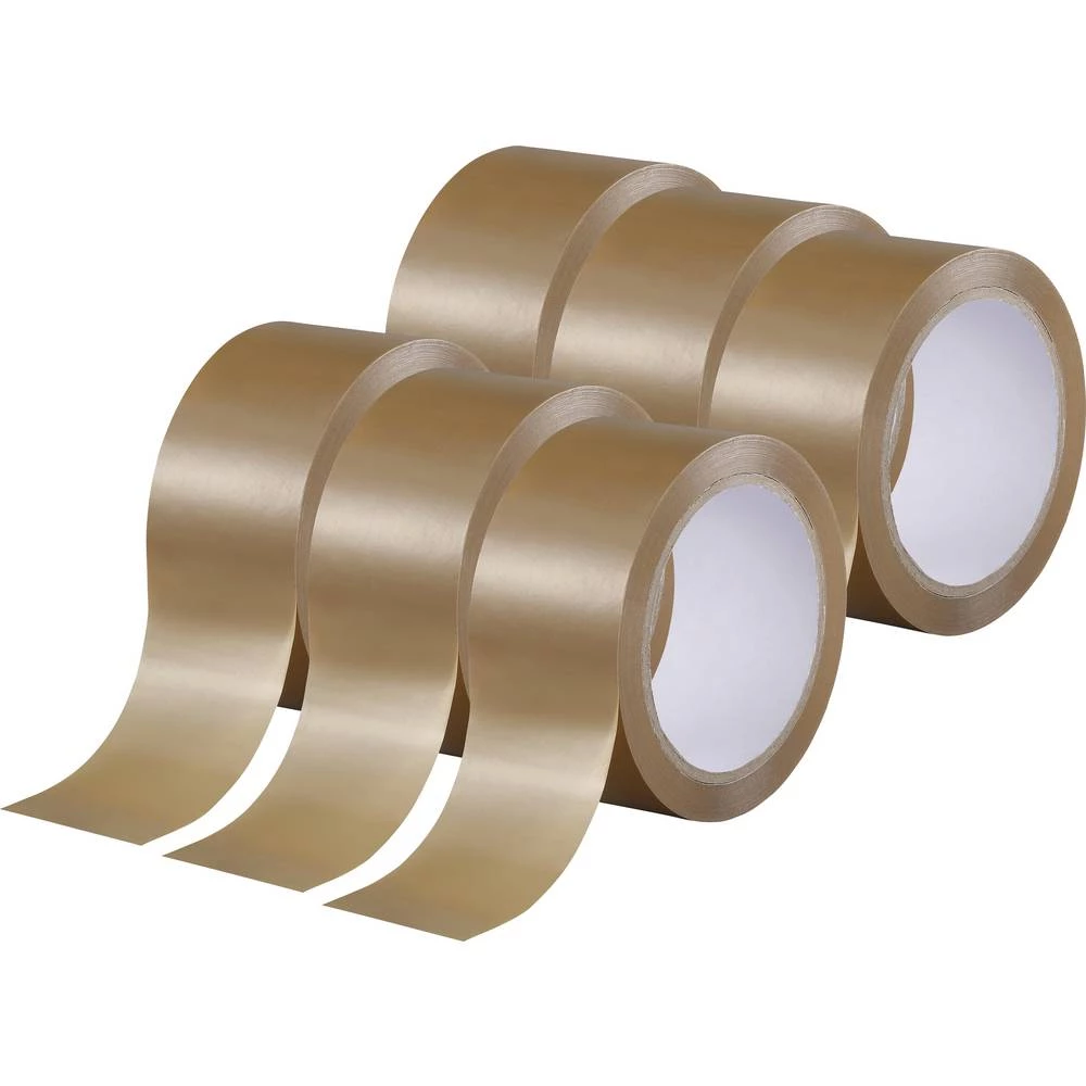 TOOLCRAFT TO-10187040 paket trake smeđa boja (D x Š) 66 m x 50 mm 6 kom. slika