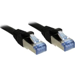 LINDY 47185 RJ45 mrežni kabel, Patch kabel cat 6a S/FTP 20.00 m crna sa zaštitom za nosić 1 St.