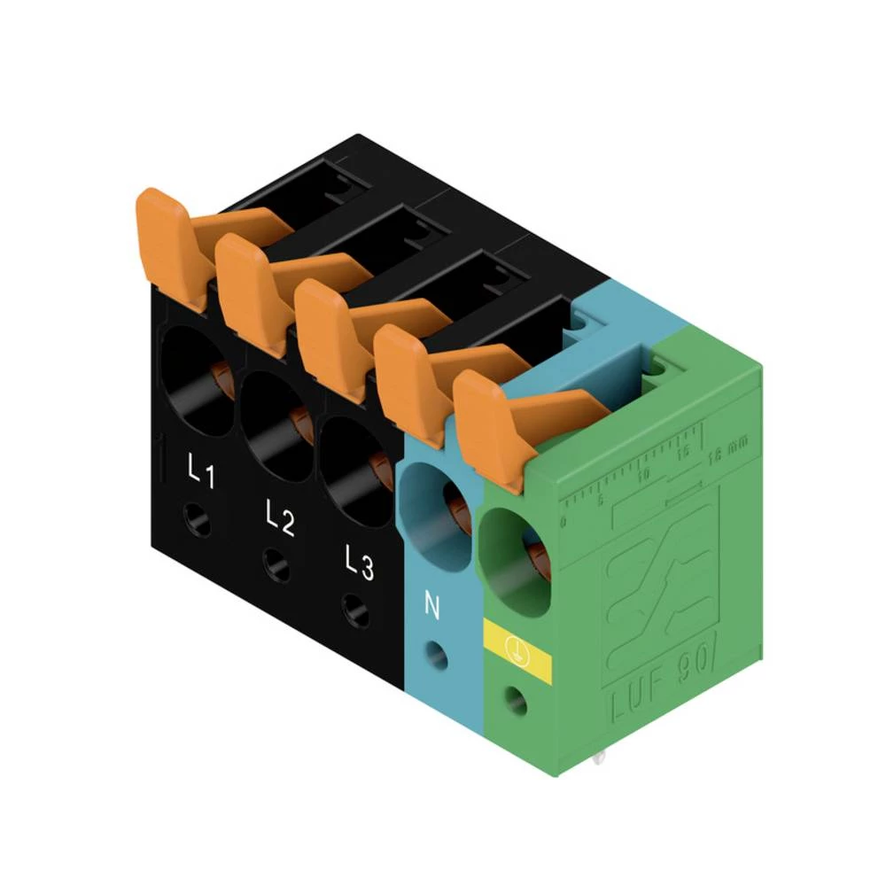 Priključak za tiskanu ploču, 10,00 mm broj: 5, smjer izlaza vodiča: 90°USH IN s elementom za pokretanje Weidmüller 2878440000 stezaljka za tiskane ploče    500 St. slika