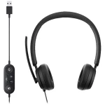 Microsoft I6N-00010 računalo On Ear Headset žičani stereo crna poništavanje buke kontrola glasnoće, utišavanje mikrofona