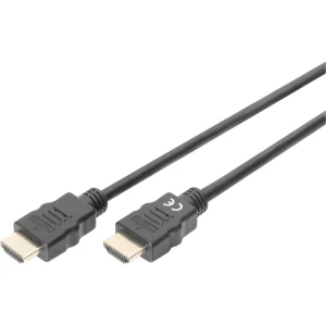 Digitus HDMI video priključni kabel [1x muški konektor HDMI - 1x muški konektor HDMI] 3.00 m crna slika