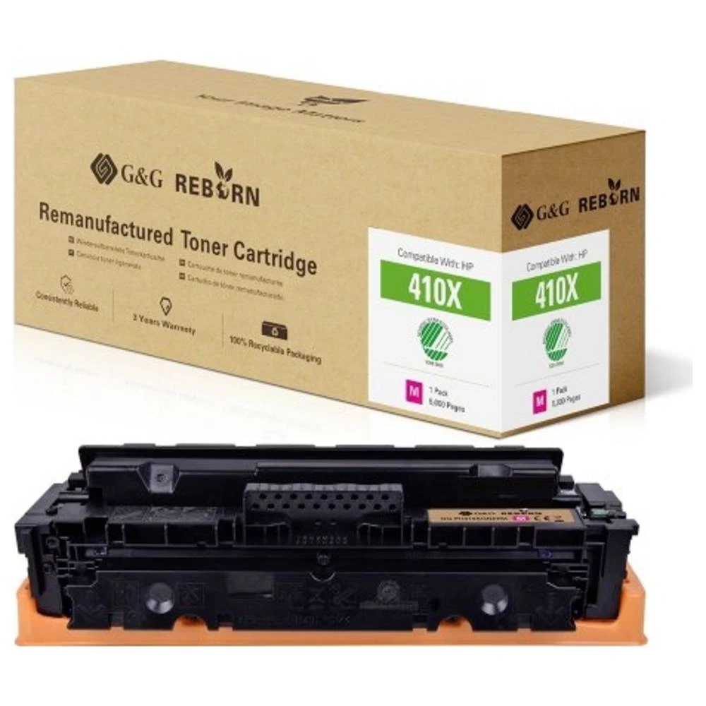 G&G toner zamijenjen HP 410X kompatibilan  purpurno crven 5000 Stranica Reborn remanufactured 21263 slika