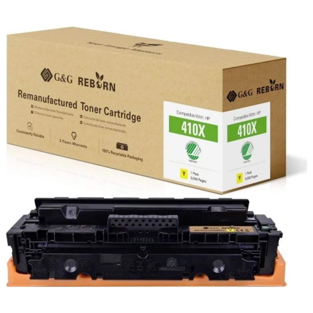 G&G toner zamijenjen HP 410X kompatibilan  žut 5000 Stranica Reborn remanufactured 21264 slika