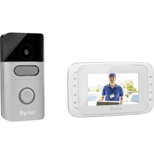 Byron DIC-22815 Video portafon za vrata Bežično, Digitalni, Bežični Kompletan set Aluminijsko-siva boja, Crna, Bijela slika
