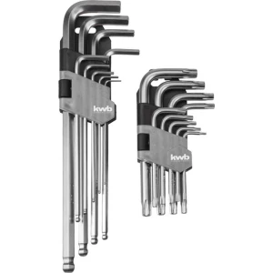 Set L-ključeva sa sklopivim držačem, 18 kom. kwb komplet inbus ključeva 8-dijelni slika