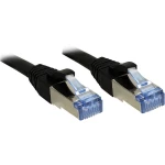 LINDY 47186 RJ45 mrežni kabel, Patch kabel cat 6a S/FTP 30.00 m crna sa zaštitom za nosić 1 St.