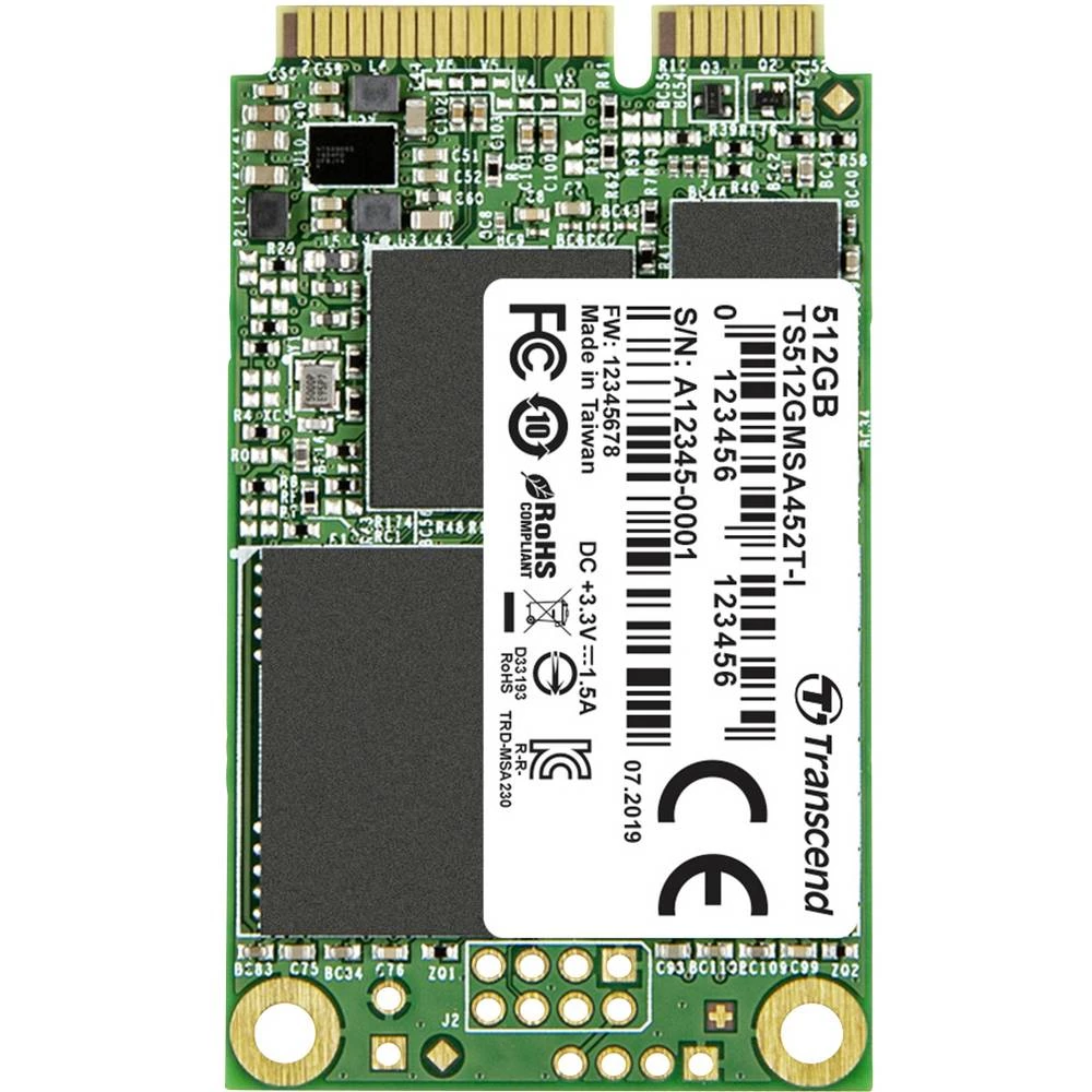 Transcend MSA452T-I 512 GB unutarnji mSATA SSD SATA 6 Gb/s maloprodaja TS512GMSA452T-I slika