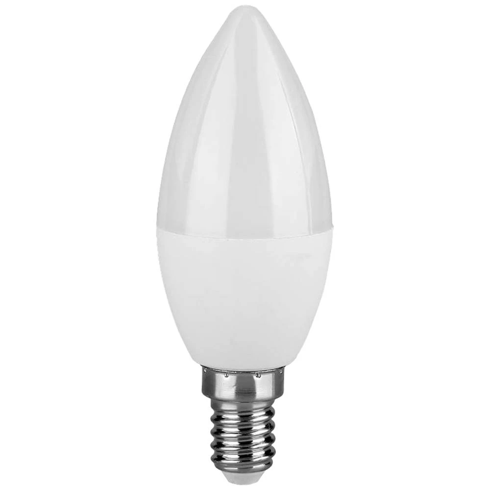 V-TAC 217263 LED Energetska učinkovitost 2021 F (A - G) E14 oblik svijeće 4.50 W dnevno svjetlo bijelo (Ø x V) 39 mm x 102 mm  3 St. slika