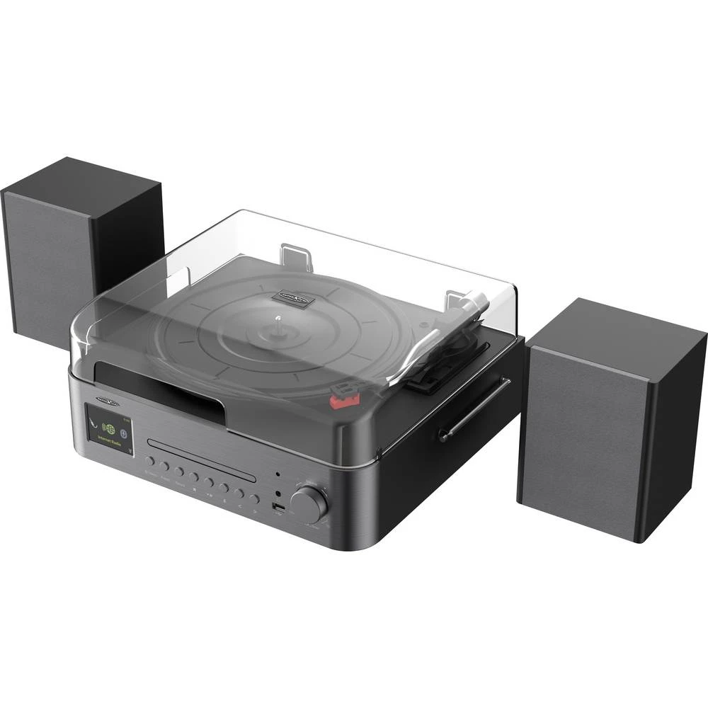 Reflexion internet radio HiFi - tuner crna, smeđa boja DAB+, CD player, Bluetooth®, uklj. zvučnici slika