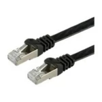 Value 21.99.0716 RJ45 mrežni kabel, Patch kabel cat 6 S/FTP 1.50 m crna dvostruko zaštićen, bez halogena, vatrostalan 1