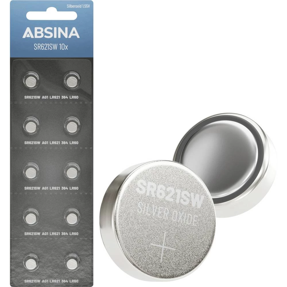 Absina gumbasta baterija 364 1.55 V 10 kom. srebrovo-oksidni slika
