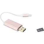 Vanjski čitač memorijskih kartica ednet Smart Memory Ružičasto-zlatna (Roségold) USB 3.1, Apple Lightning, microSD