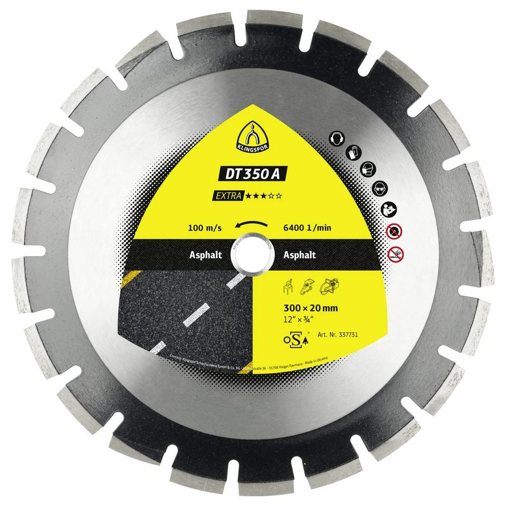 Klingspor 349236 DT 350 A Extra dijamantna rezna ploča promjer 400 mm Promjer bušotine 20 mm asfalt, pješčenjak 1 kom. slika