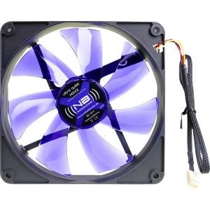 Ventilator za PC kućište NoiseBlocker BlackSilent XK2 Crna, Plava (prozirna) boja (Š x V x d) 140 x 140 x 25 mm slika