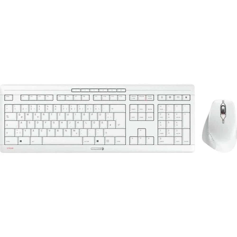 CHERRY Stream Comfort bežični tipkovnica, set miša njemačka, qwertz bijela slika