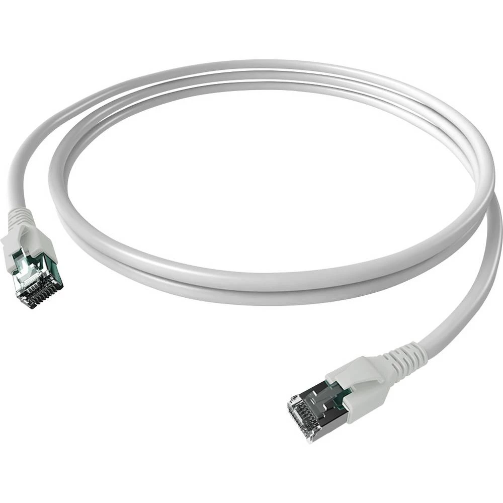 Easylan CP1KWBWBW0050 RJ45 mrežni kabel, Patch kabel CAT 6a S/FTP 5 m bijela dvostruko zaštićen, bez halogena, vatrostal slika