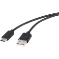 USB 2.0 priključni kabel [1x USB 2.0 utikač A - 1x USB-C™ utikač] renkforce 1.50 m crna, pozlaćeni utični kontakti slika