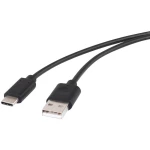 USB 2.0 priključni kabel [1x USB 2.0 utikač A - 1x USB-C™ utikač] renkforce 1.50 m crna, pozlaćeni utični kontakti