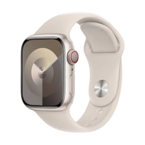 Apple Watch Series 9 GPS + Cellular 41 mm Starlight aluminijsko kućište sa Starlight Sport remenčićem - S/M Apple Watch Series 9 GPS + Cellular 41 mm kućište od aluminija sportska narukvica Starlig... slika