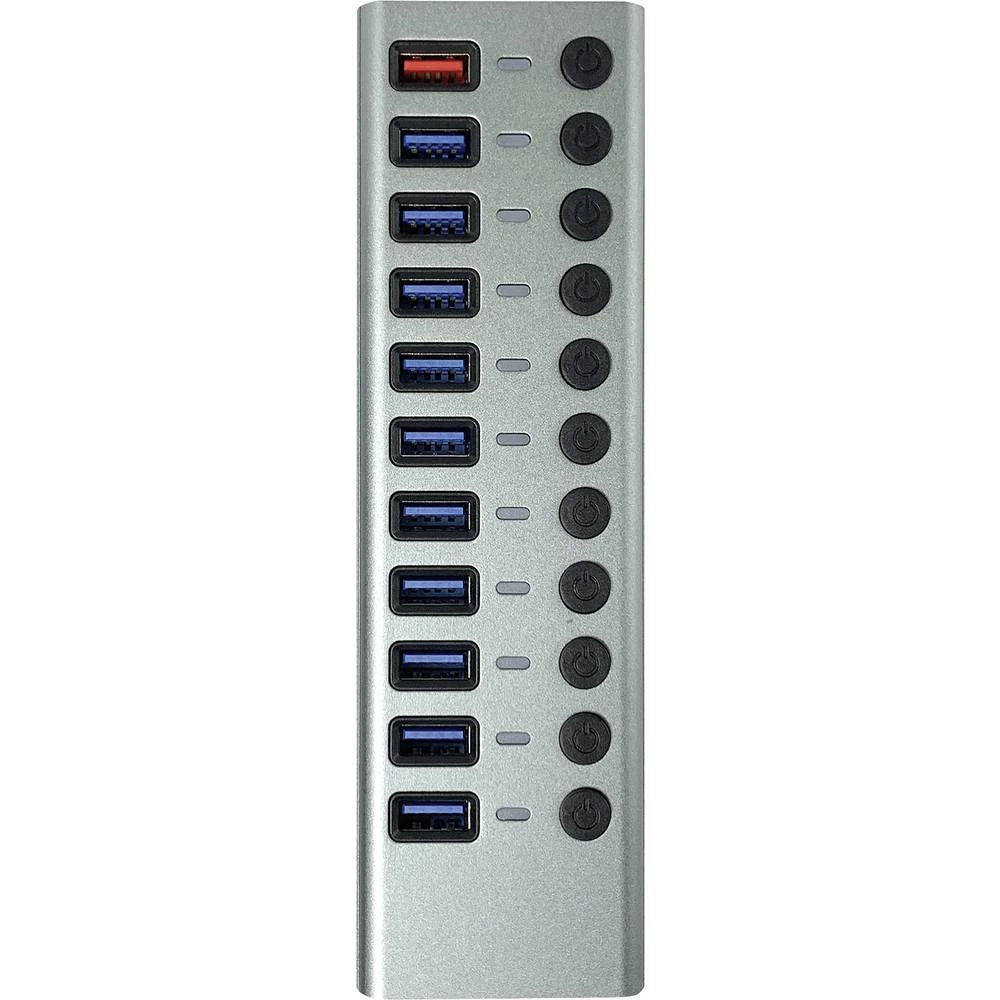 Maxtrack CH12L 11 ulaza USB 3.0-hub pojedinačno prebacivanje srebrno-siva slika