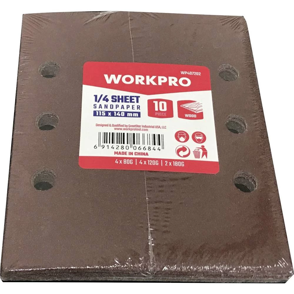 WorkPro WP407202 brusni papir s čičkom (D x Š) 140 mm x 115 mm 10 kom. slika
