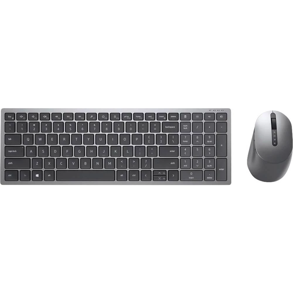 Dell KM7120W Bluetooth®, WLAN tipkovnica, set miša njemačka, qwertz sivo-metalik, crna slika