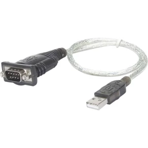 Manhattan USB 1.1 Adapter [1x 9-polni muški konektor D-SUB - 1x Muški konektor USB 1.1 tipa A] 0.45 m Siva pozlaćeni kontakti slika
